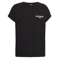 Balmain 'Flocked-Logo' T-Shirt für Damen