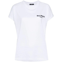 Balmain Women's 'Flocked-Logo' T-Shirt