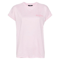 Balmain T-shirt 'Flocked-Logo' pour Femmes