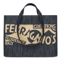 Salvatore Ferragamo Women's 'Medium Venna Logo-Embroidered' Tote Bag