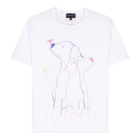 Emporio Armani T-shirt 'Graphic-Print Panelled' pour Femmes