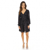 MICHAEL Michael Kors 'Sequin Stripe Long Sleeve V-Neck Dress' für Damen