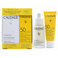 Caudalie 'Vinoperfect Dark Spot Brightening Serum + Sunscreen SPF 50' Hautpflege-Set - 2 Stücke