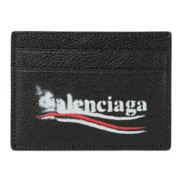 Balenciaga Porte-carte 'Smudged Logo-Print' pour Hommes