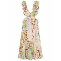 Zimmermann Robe Midi 'Pop Ruffle-Detailing' pour Femmes