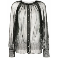 Paco Rabanne Blouse à manches longues 'Beaded Sheer' pour Femmes