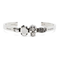 Alexander McQueen Men's 'Skull-Charm Open-Cuff' Bracelet