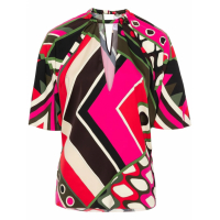 Emilio Pucci Blouse à manches courtes 'Vivara-Print V-Neck' pour Femmes