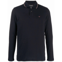 Emporio Armani Men's 'Longsleeved Logo-Print' Polo Shirt