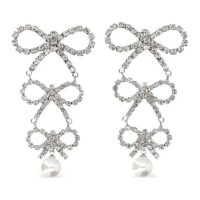 Self Portrait Boucles d'oreilles 'Tiered Crystal-Bow' pour Femmes