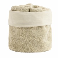 Biancoperla Origine Basket + 4 Washcloths, Beige