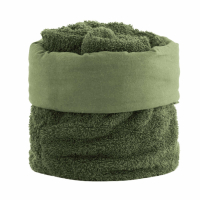 Biancoperla Origine Basket + 4 Washcloths, Dark Green