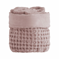 Biancoperla Zeno Basket + 4 Washcloths, Pink