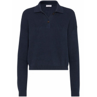 Brunello Cucinelli Polo manches longues 'Ribbed-Knit' pour Femmes