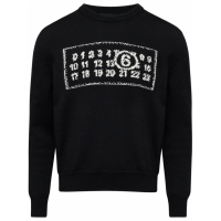 MM6 Maison Margiela Men's 'Numbers-Motif Crew-Neck' Sweater