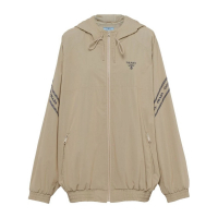 Prada Veste 'Logo-Embroidered Hooded' pour Femmes