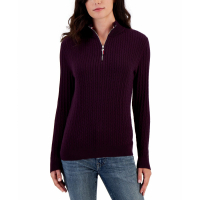 Tommy Hilfiger 'Cotton Quarter-Zip Cable-Knit Sweater' pour Femmes