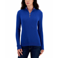 Tommy Hilfiger 'Cotton Quarter-Zip Cable-Knit Sweater' pour Femmes