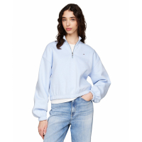 Tommy Jeans 'Cropped Quarter-Zip Crewneck Sweatshirt' pour Femmes