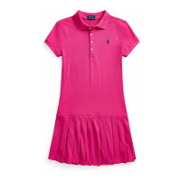 Polo Ralph Lauren 'Pleated Stretch Mesh Polo Dress' pour Grandes filles