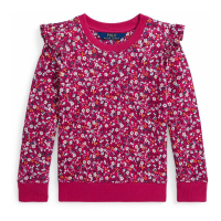 Polo Ralph Lauren 'Floral Ruffled Fleece Sweatshirt' pour Bambins & petites filles