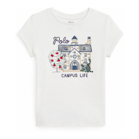 Polo Ralph Lauren 'Campus-Graphic Cotton Jersey Tee' pour Bambins & petites filles