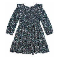 Polo Ralph Lauren 'Floral Smocked Cotton Jersey Dress' pour Bambins & petites filles