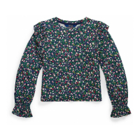 Polo Ralph Lauren 'Floral Ruffled Cotton-Modal Top' pour Bambins & petites filles