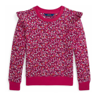 Polo Ralph Lauren 'Floral Ruffled Fleece Sweatshirt' pour Grandes filles