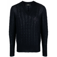 Etro Pull en cachemire 'Logo-Embroidered' pour Hommes