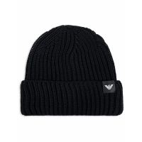 Emporio Armani Bonnet 'Logo-Patch Knitted' pour Hommes