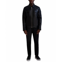 Karl Lagerfeld Faux-Leather Full-Zip Trucker Jacket' pour Hommes