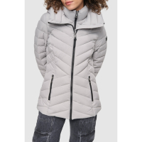 DKNY 'Short Stretch Hooded Packable Puffer Jacket' für Damen