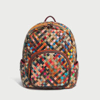 Cilela Sac à dos 'Woven Leather School' pour Femmes