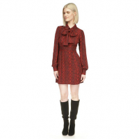 MICHAEL Michael Kors 'Long Sleeve Bow Neck Snake Print Dress' für Damen