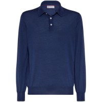 Brunello Cucinelli Polo 'Long-Sleeve Fine-Knit' pour Hommes