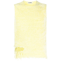 Jil Sander Men's 'Distressed-Finish Knitted' Sleeveless Top