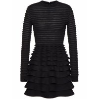 Valentino Robe mini 'Ribbed-Tiered' pour Femmes