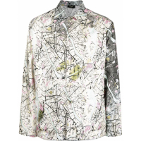 Fendi Chemise 'Map-Motif Long-Sleeve' pour Hommes