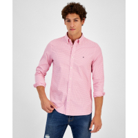 Tommy Hilfiger 'Tommy Hilfilger Long Sleeve Button-Front Poplin Micro Gingham Sh' pour Hommes