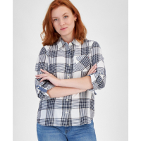 Tommy Hilfiger 'Perry Plaid Metallic-Threaded Shirt' pour Femmes