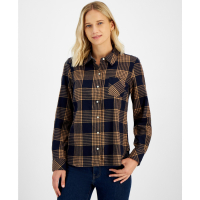 Tommy Hilfiger 'Perry Plaid Metallic-Threaded Shirt' pour Femmes