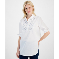 Tommy Hilfiger 'Cotton Embellished Shirt' pour Femmes