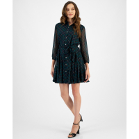 Tommy Hilfiger 'Argyle-Print Sheer-Sleeve Dress' pour Femmes