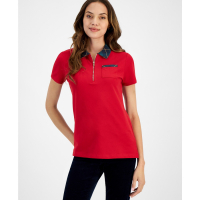 Tommy Hilfiger 'Plaid-Collar Polo Shirt' pour Femmes