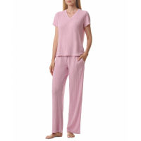 Tommy Hilfiger '2-Pc. Short-Sleeve Ribbed Pajamas Set' pour Femmes