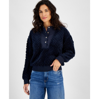 Tommy Hilfiger 'Textured Snap-Front Pullover Sweatshirt' pour Femmes