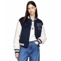 Tommy Jeans 'Snap-Front Letterman Jacket' pour Femmes