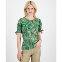 Tommy Hilfiger 'Paisley Gathered-Sleeve Top' pour Femmes