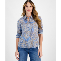 Tommy Hilfiger 'Cotton Paisley Roll-Tab Shirt' pour Femmes